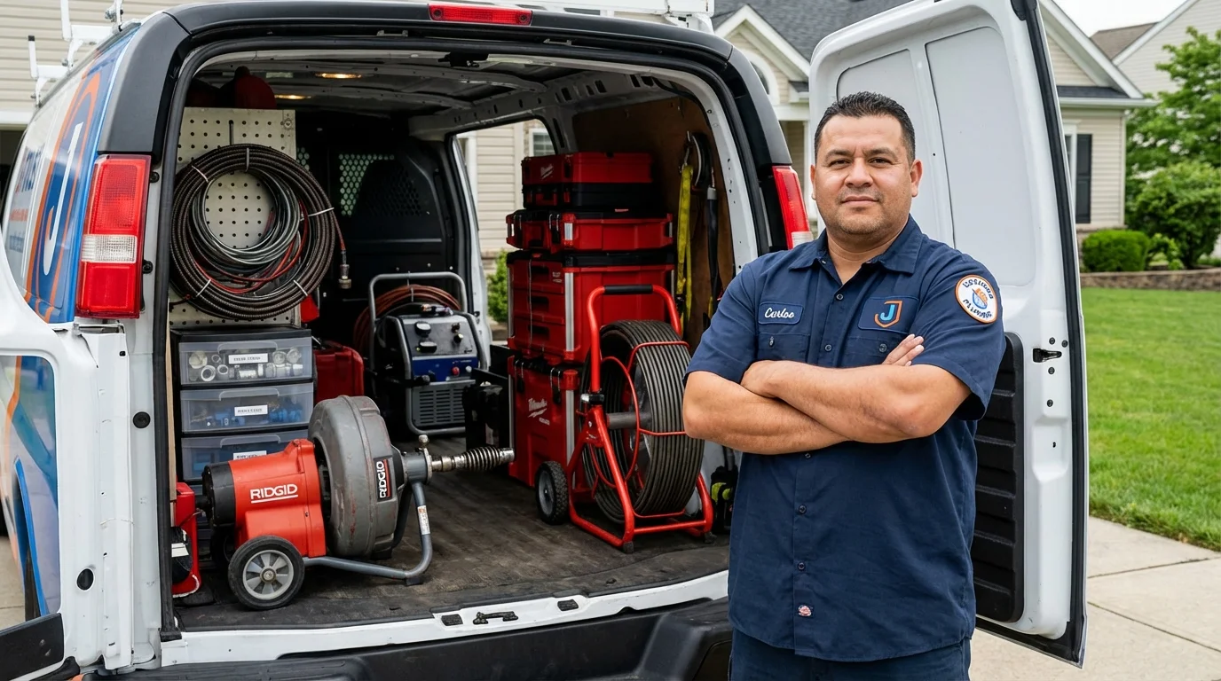 Professional drain cleaning equipment and Johns Plumbing LLC plumber in Salton City