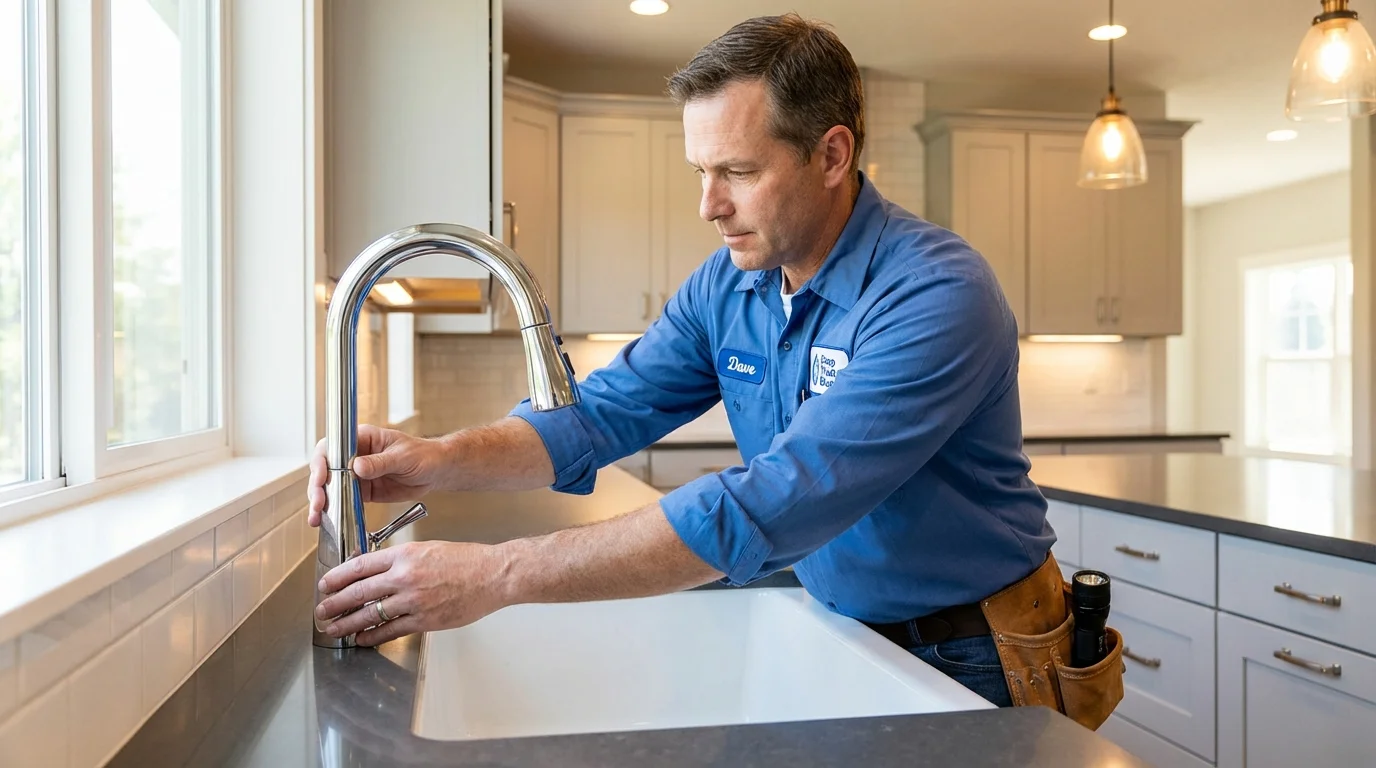Kitchen faucet installation by Johns Plumbing LLC in Salton City
